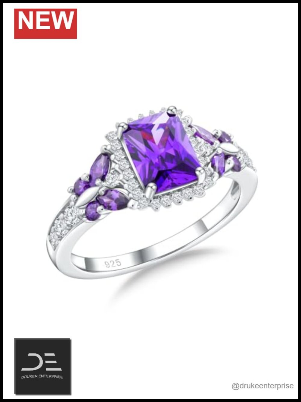 Sterling Silver Birthstone Butterfly Ring with Cubic Zirconia Stackable Promise